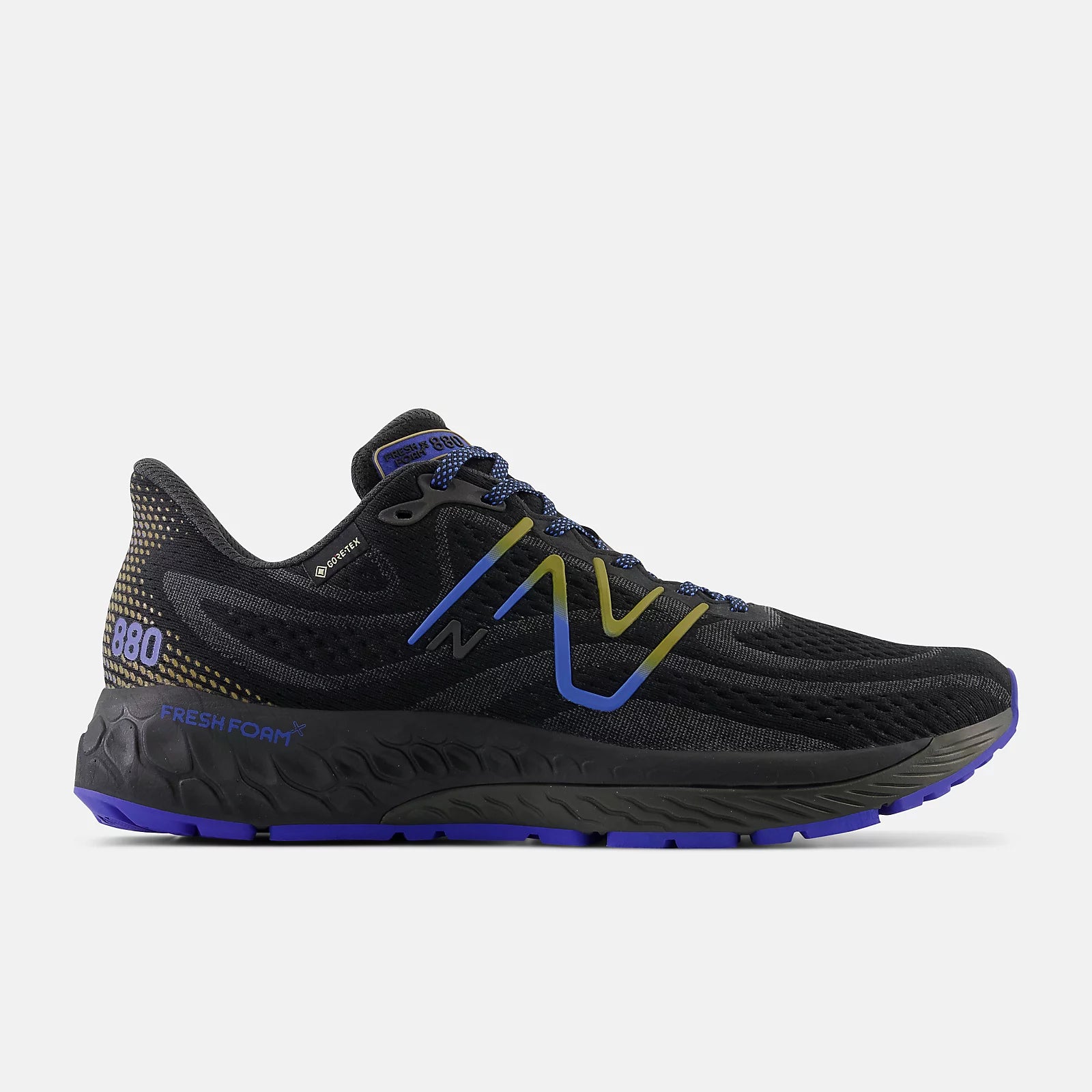 New Balance Men s Fresh Foam X 880 v13 GTX Black Marine Blue 8 D