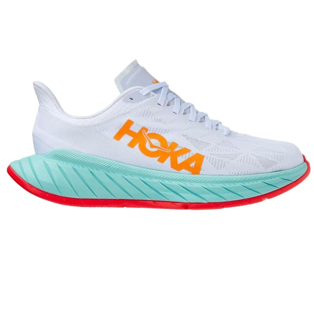HOKA ONE Carbon X 2 Womens Shoes, Hot Coral/Black Iris